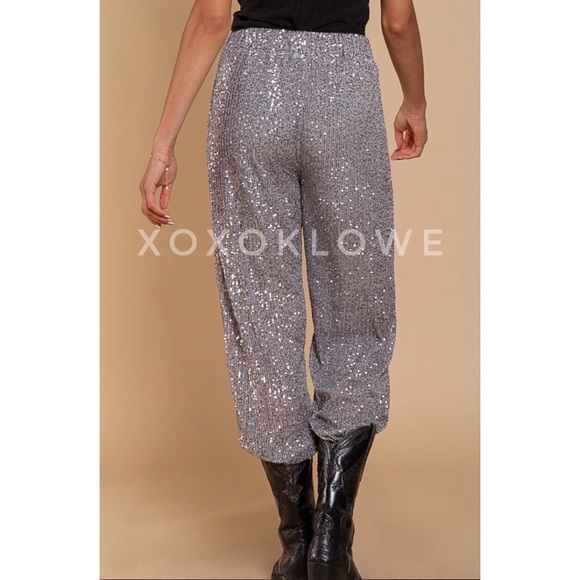 POL Sequin Pants Pull On Harem Style Relaxed Fit - Picture 4 of 16